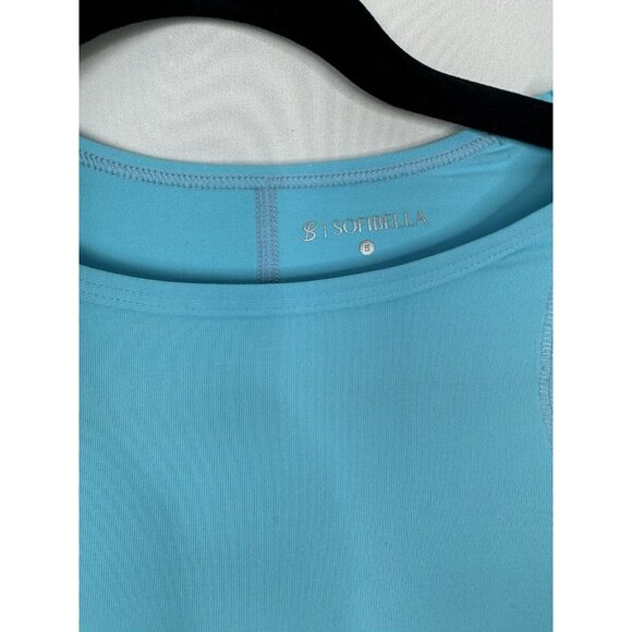 Sofibella Long Sleeve Blue Raglan Sleeve Long Sleeve Top Tennis Pickleball Golf - Picture 5 of 8